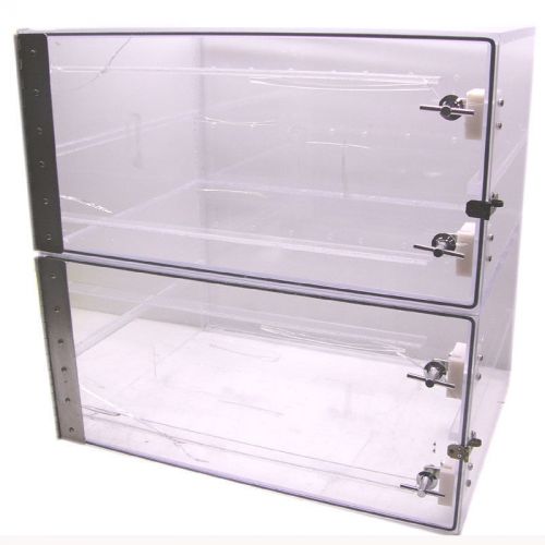 Clear static dissipative 2-door acrylic dessicator 24&#034;(w) x 18&#034;(d) x 24&#034;(h) 1/2&#034; for sale