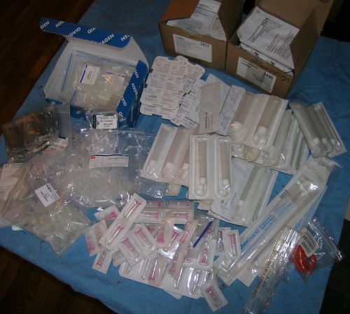 Assorted disposable plasticware, tubes, columns, loops  for Molecular Biology