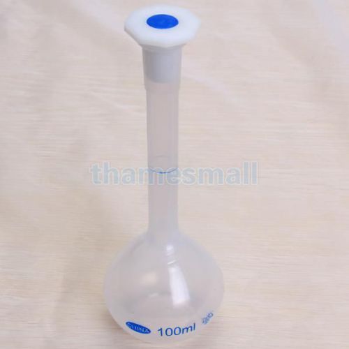 100ml plastic lab laboratory volumetric flask with screw cap precise measurement for sale