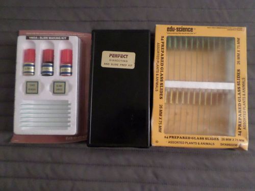 Lot Edu-Science Prepared Glass Slides - Animal + Plant, 18 Clear Slides