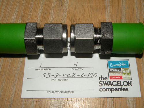 (2) VCR Face Swagelok Fitting 1/2 in.VCR x 1/2 in.Tube SS-8-VCR-6-810