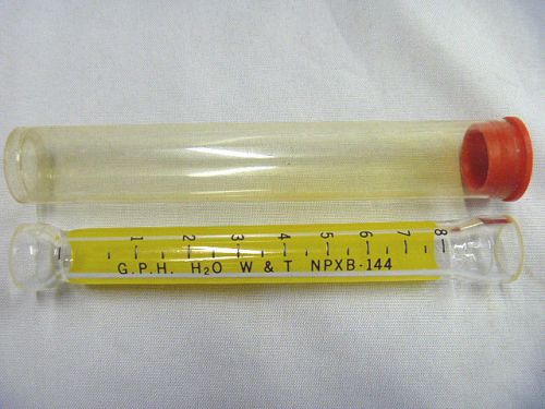 Nos! vintage laboratory lab glass flowmeter tube  g.p.h.  h2o  w &amp; t  npxb-144 for sale
