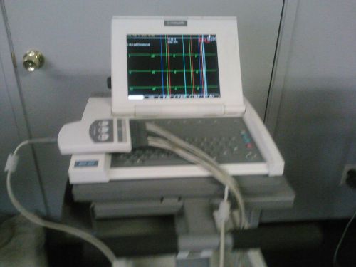 GE MAC-5000 EKG with CAM-14 ,  Battery and Leads and Cart