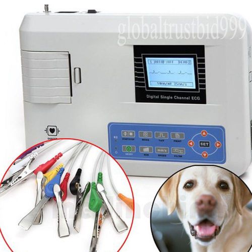 * veterinary digital 1 channel 12 lead Electrocardiograph ECG MACHINE w printer