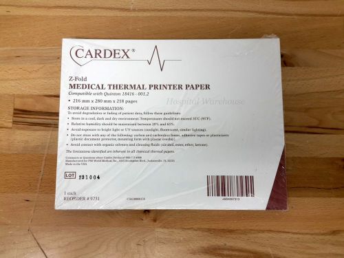 Cardex quinton 9731 z-fold redgrid thermal ecg printer paper cardiology for sale