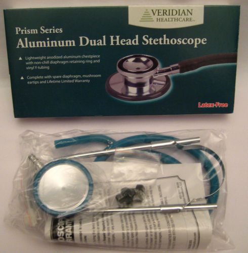 Veridian Prism Series Aluminum Dual Head Stethoscope Model 05-12013 Teal