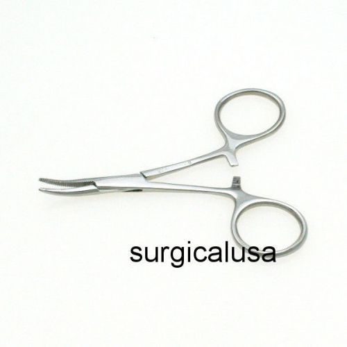 2 Hartman Mosquito Forceps 3.5&#034; Curved Serrated Jaws, surgical vet instruments