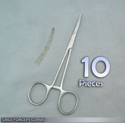 10 Crile Hemostat Forceps 6.25&#034; Curved Surgical VETERINARY INSTRUMENTS Economy