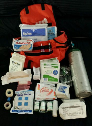 Medstorm trauma kit / jump bag with oxygen d-tank regulator for sale