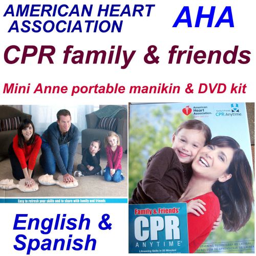 Aha family &amp; and friends cpr anytime training mannequin &amp; dvd kit~spanish &amp; engl for sale