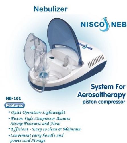 BRAND NEW NISCOMED NEBULIZER NB-101 SYSTEM FOR AEROSOLTHERAPY  PISTON COMPRESSOR