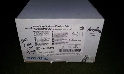 Smiths Portex Polar Preformed Tracheal Tube 7.5 mm Box Of 10 New