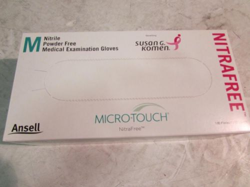 Ansell 6034512 Micro-Touch NitraFree Exam Gloves PF Medium Pink