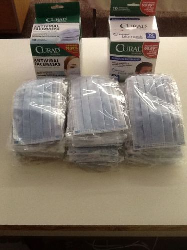 (50) Curad Antiviral Surgical Disposable Face Mask Cold Flu Virus Factory Sealed