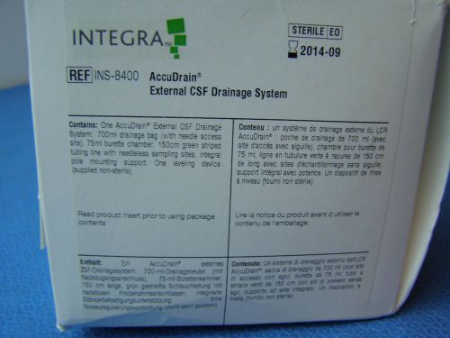 1-INTEGRA REF:INS-8400 AccuDrain External CSF Drainage System