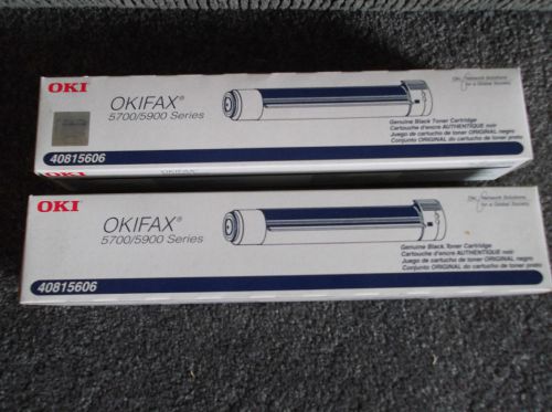 LOT OF 2 40815606 GENUINE OKIDATA Fax 5750/5960 Black Toner Cartridge