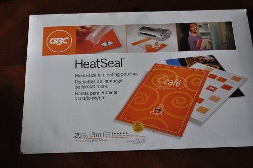 GBC HeatSeal Menu-size Laminating Pouches 3MIL 11 1/2&#034; x 17 1/2&#034;
