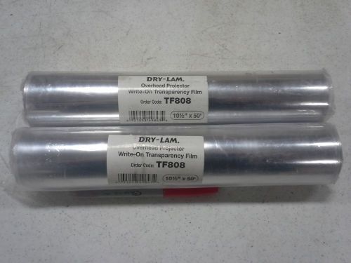 2 Rolls DRY-LAM Write-On Transparency Film TF808 10.5&#034; x 50 feet
