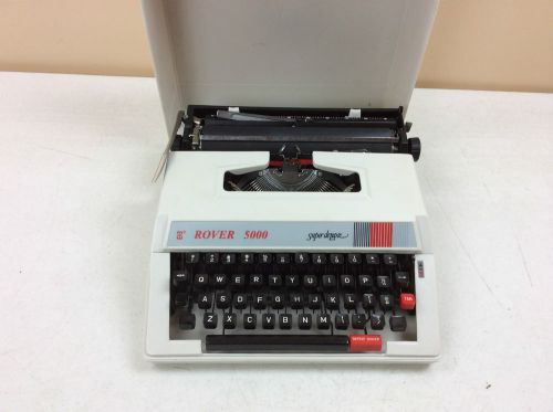 Nice Vintage Rover 5000 Super Deluxe Portable Manual Typewriter w/ Cover