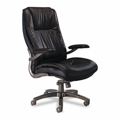 Mayline Ultimo 100 Series High-Back Swivel Chair, Black Leather (MLNULEXBLK)