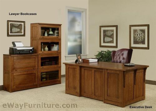 Solid Rift &amp; Quarter Sawn Oak Mission Executive Desk Office Furniture USA Made
