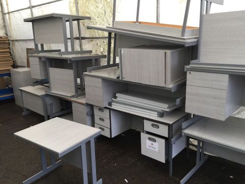 Lots Of Grey Office Furniture Desks Chairs Cabinets Collection Only LARGE CHOICE