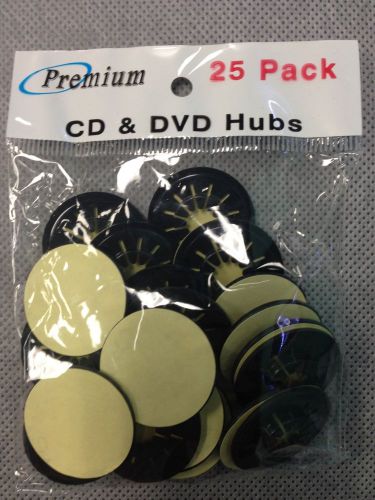100 Black Plastic CD DVD Blu Ray Hub Mounting Sticker