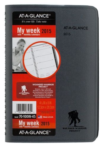AT-A-GLANCE Wounded Warrior Project Weekly and Monthly Book 2015, 5x8 70-100W-45