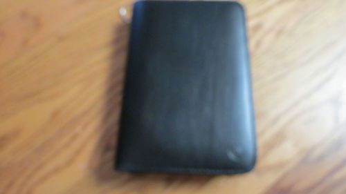 Pocket Black Franklin Covey Faux Leather Binder Planner Zip  1&#034; Ring Small EUC