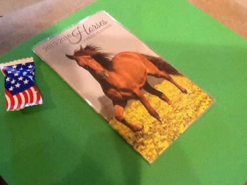 HORSE CALENDAR TWO years 2015-2016 BRAND  NEW   1 CENT