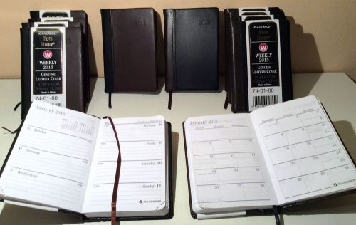 AT-A-Glance 2015 Weekly/Monthly Pocket FINE Diary Leather Planner/BLACK or BROWN