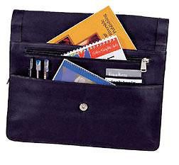 Winn harness leather underarm portfolio briefcase - black 3449 for sale