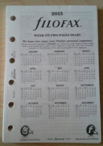 Filofax 2015 Pocket Refill Calendar A week on two pages