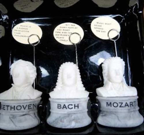 Great Composers Memo Holders Bethoven Bach Mozart Card Holder New In Box