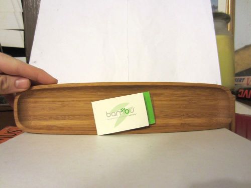 Bambu 12&#034; bamboo long sushi tray desk organizer golden brown new nwt nr for sale