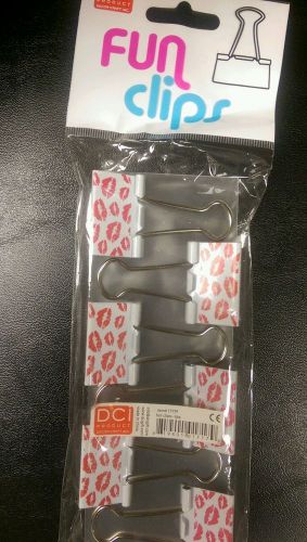 Fun Clips lip print paper clips. Set of 5. Office. NEW. Good for Valentine&#039;s Day