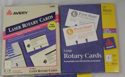Avery 5386 laser/ink jet rotary cards, 3 x 5, 3 cards/sheet, 291 cards for sale