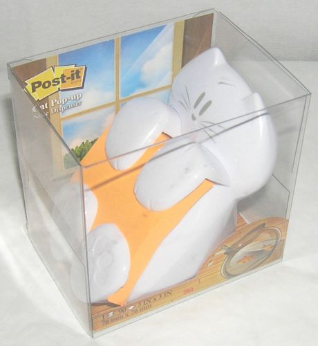 Post it note dispenser kitty cat neon orange christmas gift free usa shipping for sale
