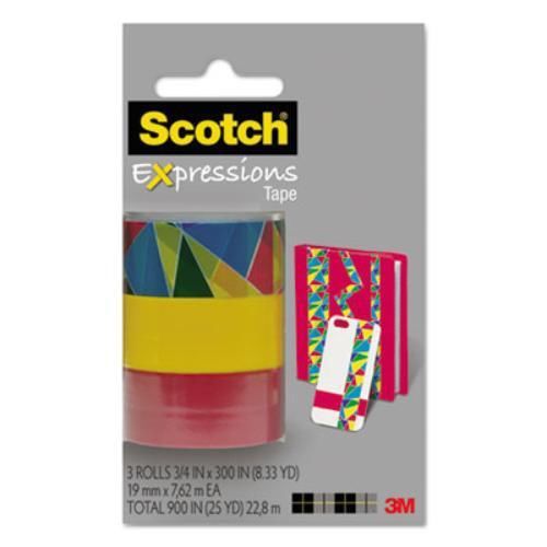 3m C2143PK10 Expressions Magic Tape, 3/4&#034; X 300&#034;, Assorted Stained Glass, 3 Pack