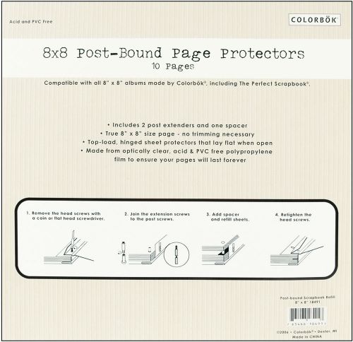 Top loading 3-hole page protectors 8 inch x 8 inch-10/pkg with 2 p 765468184913 for sale