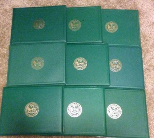 9 us army award certificate binders 8.5 x 11 - green/gold for sale