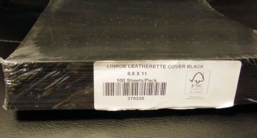 Linroe 8.5&#034; x 11&#034; Leatherette Covers Black - 100pk