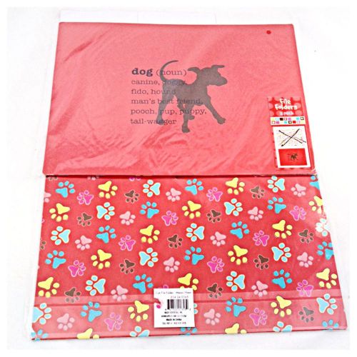 2 New Puppy DOG Design FILE FOLDERS for Pet Files Office or Home Red &amp; PAW Print
