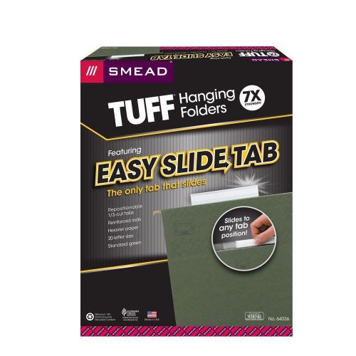 Smead Hanging Folder 64036 20 Letter Size, Green 10% recycled