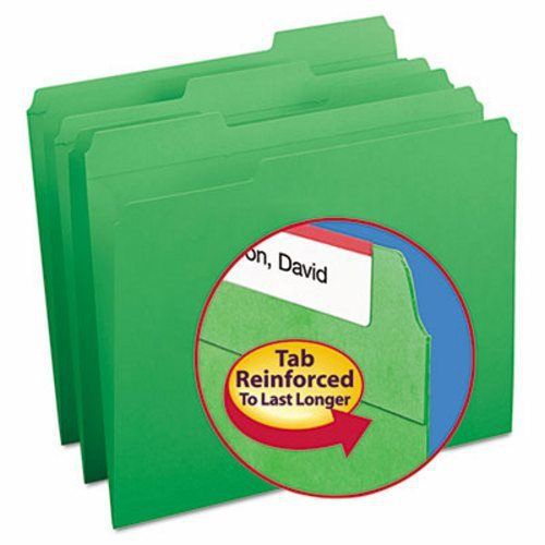 Smead File Folders, 1/3 Cut, Letter, Green, 100 per Box (SMD12134)