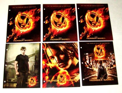 The Hunger Games Folders for Binders Lot (6) Katniss Everdeen Jennifer Lawrence