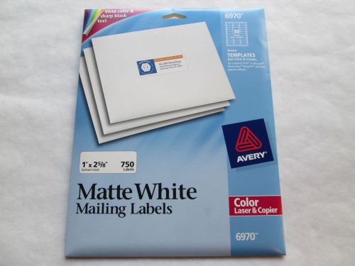 AVERY #6970 WHITE MAILING ADDRESS LABELS 750 LABELS 25 SHEETS FREE SHIPPING USA