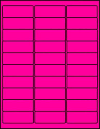 3000 Laser Labels 1 x 2 5/8&#034;  Fluorescent Pink 5160 Format 30/page