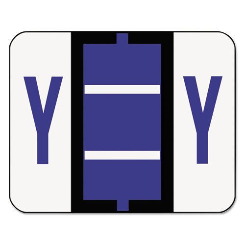 A-z color-coded bar-style end tab labels, letter y, violet, 500/roll for sale