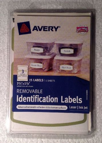 Avery Removable Identification Labels (41448), 3 3/4&#034; x 1 5/8&#034;. Laser / Ink Jet.